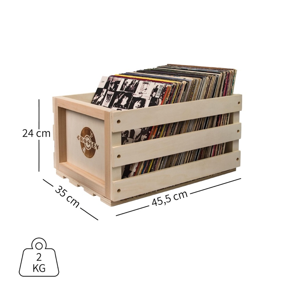 Crosley Tan Wooden Storage Crate for Organization